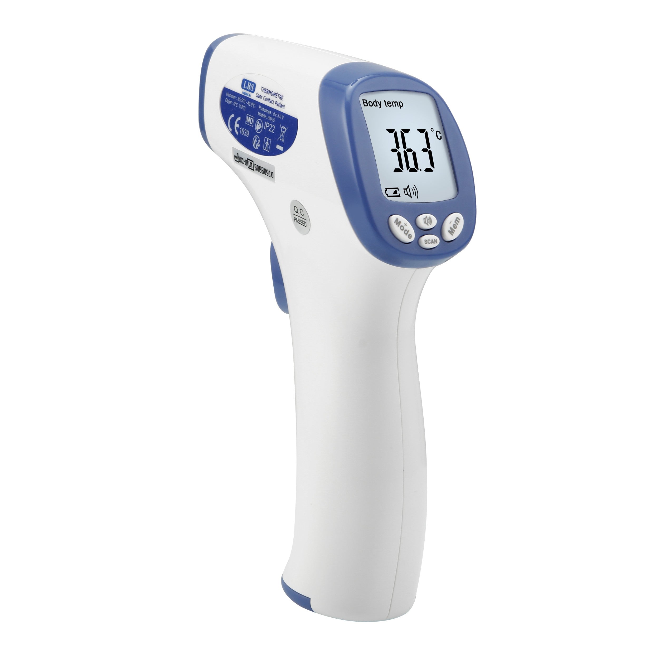 Thermomètre pour adultes, thermomètre oral numérique pour la fièvre avec  lecture rapide de 10 secondes (bleu clair)